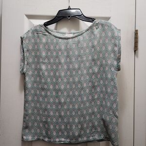 Girls' Teal Patterned Blouse By Violeta & Federico